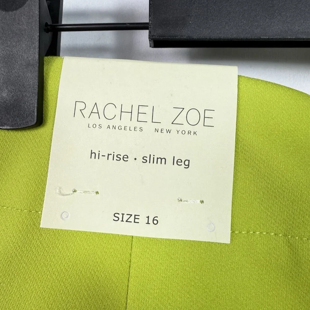 NEW Rachel Zoe High-Rise Slim Leg Pants Plus Size 16 Green Pull On Career NWT - Picture 7 of 8